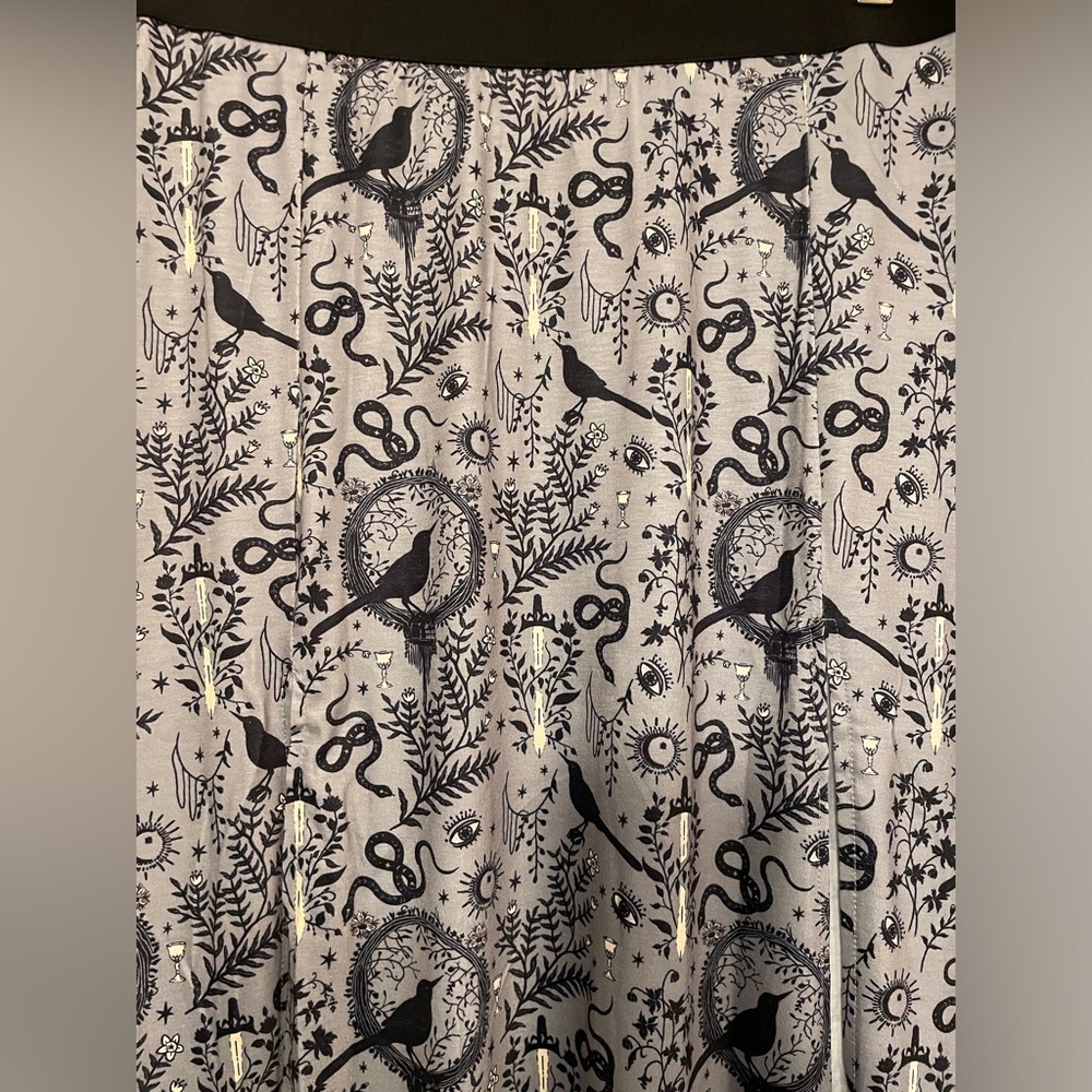 Maxi Skirt with Gothic Symbols Gray & Black Size L - Picture 10 of 15